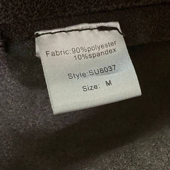 Elan Women's Brown Faux Leather Jacket Drape Collar Wrap Jacket Size Medium - Picture 8 of 9